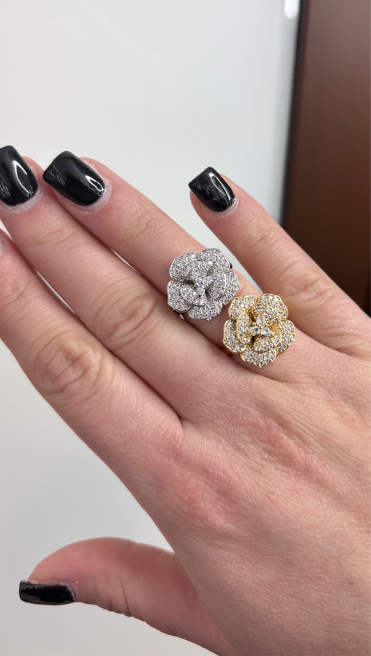 Anello Camelia Strass