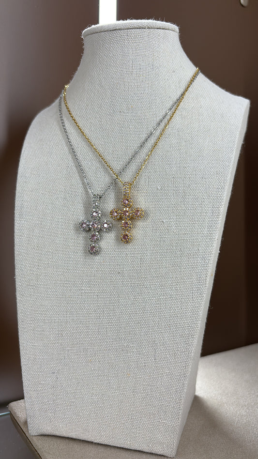 Collana Cross Color Pink