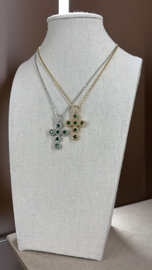 Collana Cross Color Green