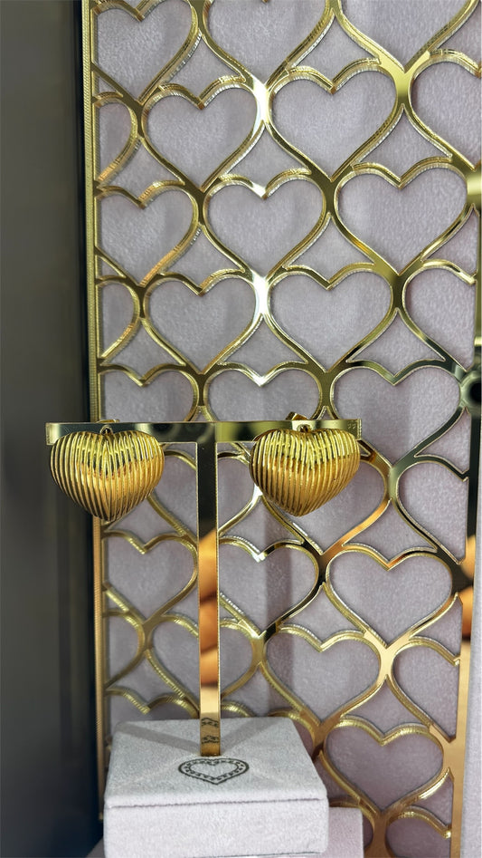 Orecchini Cuore Rigato